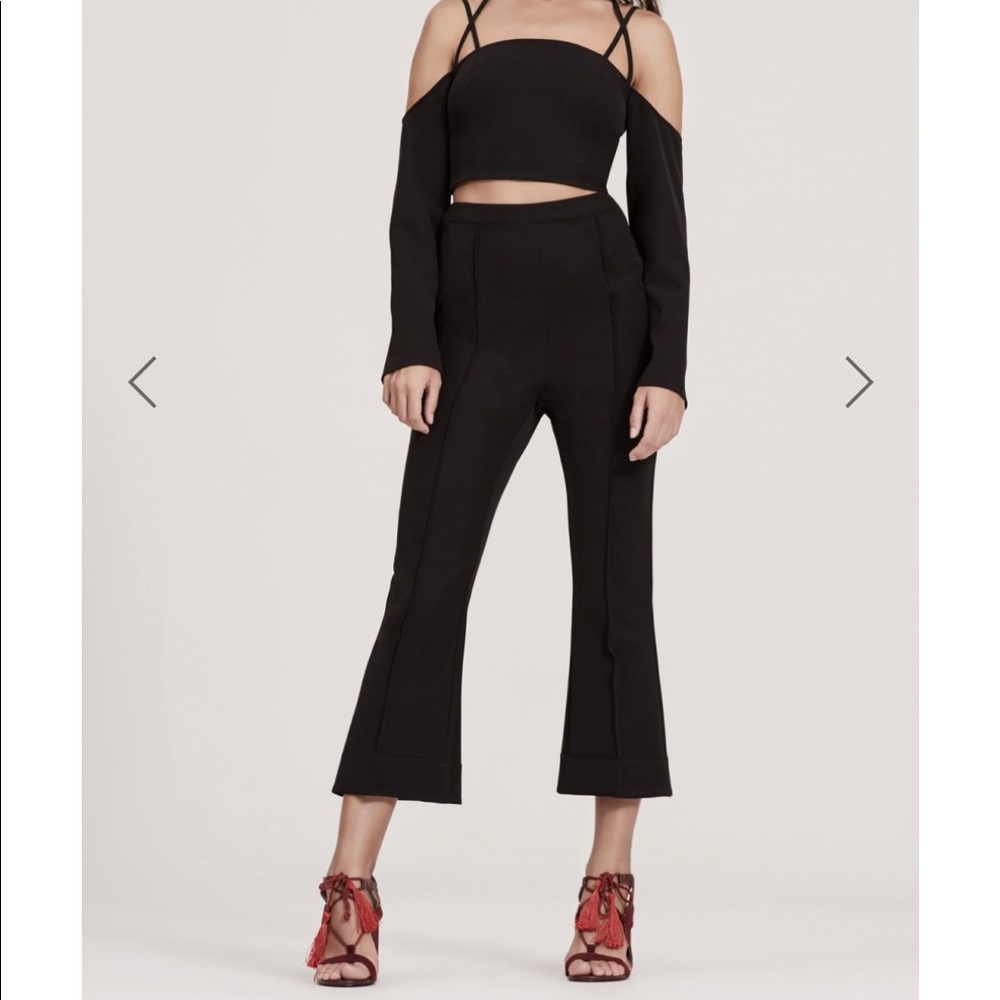 NWT FINDERS KEEPERS MIRROR IMAGE CROP FLARE PANTS